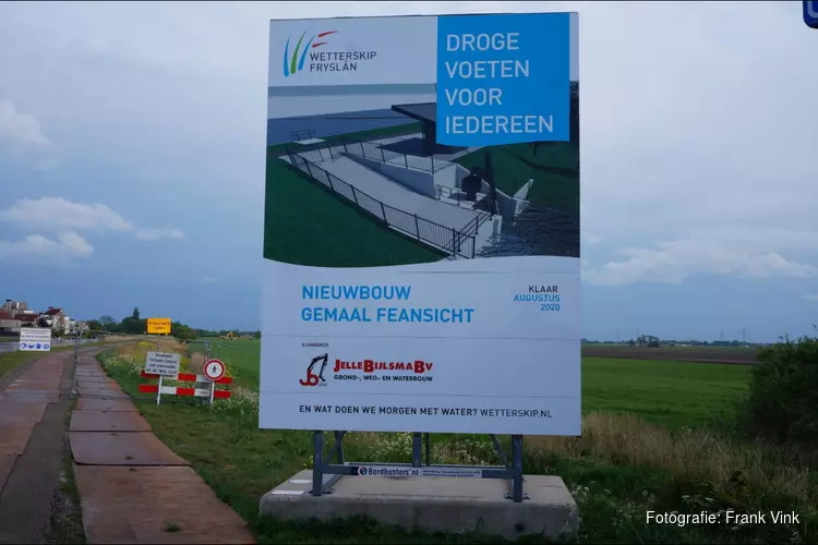 Bouw gemaal Feansicht nabij Heerenveen vordert