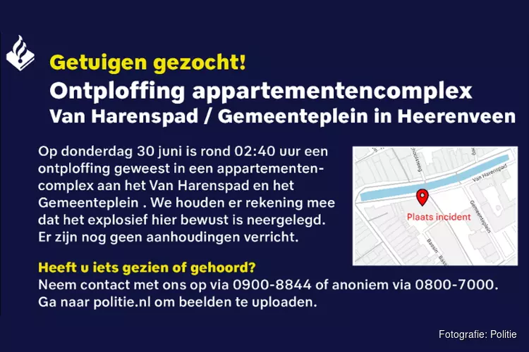 Onderzoek naar ontploffing in appartementencomplex Heerenveen