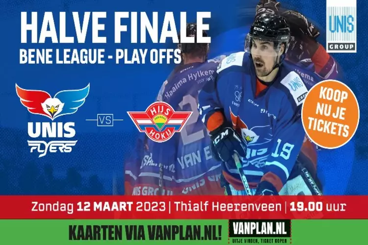 Topwedstrijd zondagavond in Thialf: UNIS Flyers tegen Hijs Hokij in halve finale playoffs