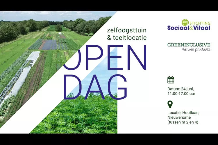 Open dag sociale zelfoogsttuin Stichting Sociaal en Vitaal & teeltlocatie vezelhennep GreenInclusive