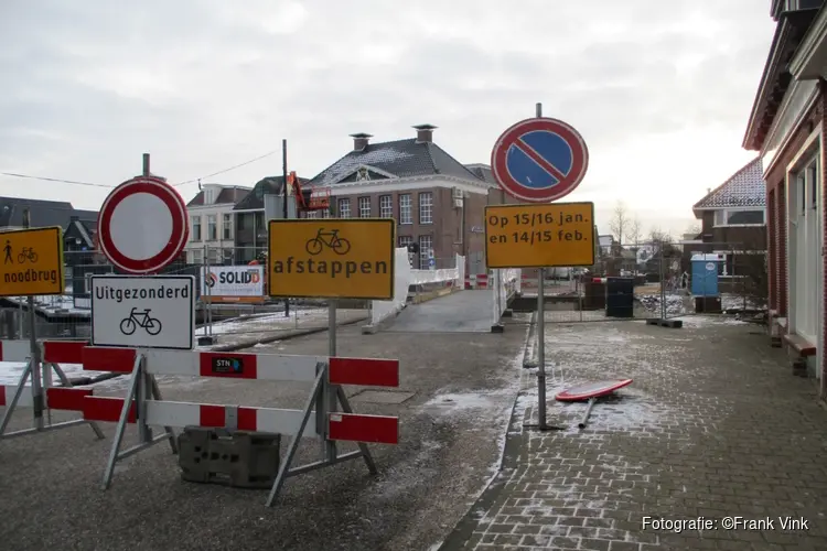 Herenwalster brug in Heerenveen afgesloten voor doorgaand verkeer