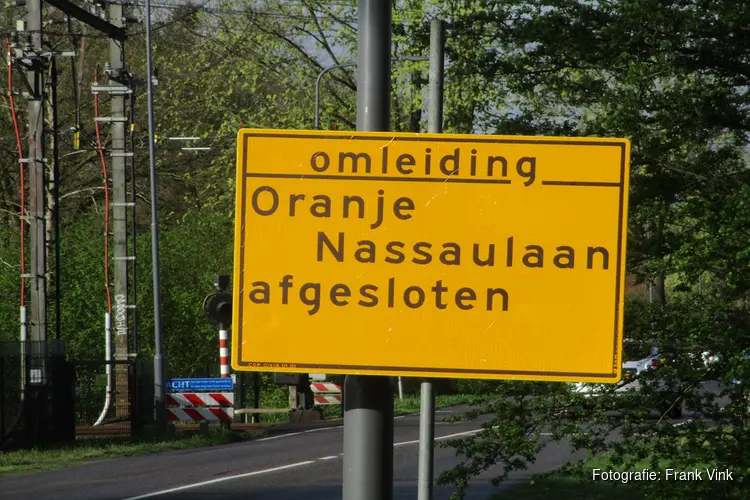 Oranje Nassaulaan Heerenveen afgesloten voor het verkeer